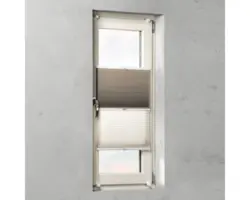 Doppelplissee mit Seitenverspannung weiß/leinen 100x130 cm