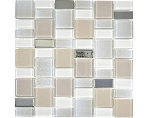 Glasmosaik Dazzle 36P 30,0x30,0 cm beige