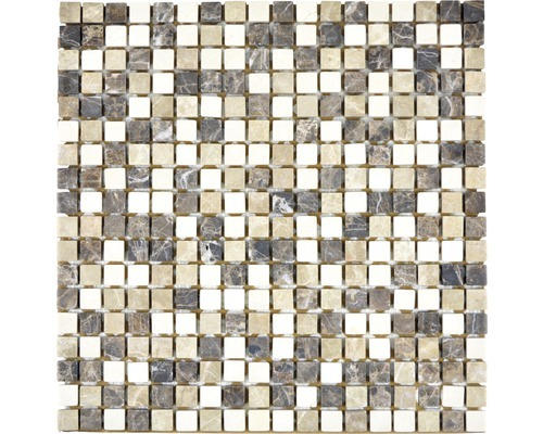 Natursteinmosaik Marmor MOS 15/95 30,5x30,5 cm beige braun