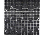 Hornbach Glasmosaik WAVY 05 30,0x30,0 cm schwarz