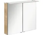 Hornbach LED-Spiegelschrank Fackelmann b.perfekt 2-türig 80x69x15 cm eiche hell
