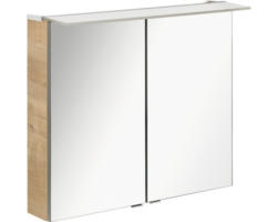 LED-Spiegelschrank Fackelmann b.perfekt 2-türig 80x69x15 cm eiche hell