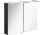 Hornbach LED-Spiegelschrank Fackelmann B.perfekt 2-türig 80x69x15 cm braun