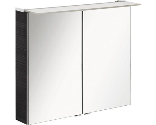 LED-Spiegelschrank Fackelmann B.perfekt 2-türig 80x69x15 cm braun