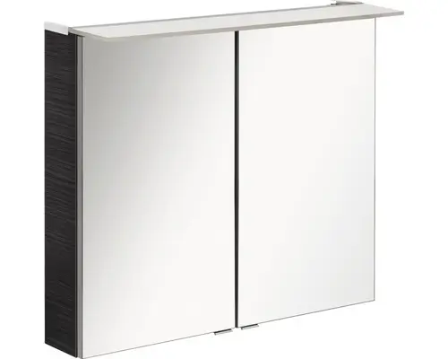 LED-Spiegelschrank Fackelmann B.perfekt 2-türig 80x69x15 cm braun