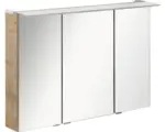 Hornbach LED-Spiegelschrank Fackelmann B.perfekt 3-türig 100x69x15 cm eiche hell
