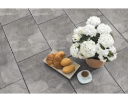 Beton Terrassenplatte iStone Style weiss-schwarz 60 x 40 x 4 cm