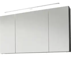 LED-Spiegelschrank Marlin 3040 120x68,2x17,5 cm 3-türig anthrazit glänzend