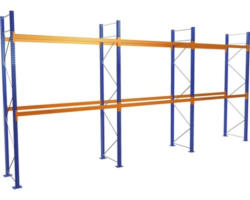 Palettenregal Schulte Startset / Grundmodul mit 3 Ebenen, 3 Felder á 2700 mm für Paletten bis 1060 kg