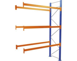 Palettenregal Schulte Anbauregal mit 4 Ebenen, 1 Feld 2700 mm für Paletten bis 1060 kg