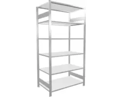 Büroregal Grundregal Aktenregal Ordnerregal Schulte Lagertechnik grau 200 x 100 x 60 cm 6 Böden Tragkraft 1400 kg