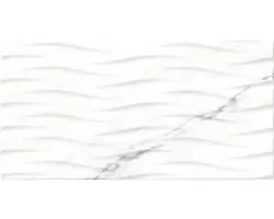 Feinsteinzeug Dekorfliese Verona 32,0x62,5 cm weiß matt Wellen