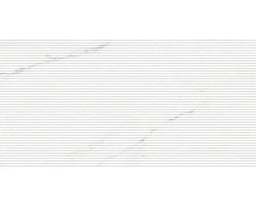 Feinsteinzeug Dekorfliese Verona 45,0x90,0 cm weiß matt geriffelt