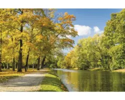 Fototapete Vlies 18344 River in Autumn Park 7-tlg. 350 x 260 cm