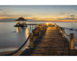 Fototapete Papier 97351 Wooded bridge pier 350 x 260cm 7-tlg. 350 x 260 cm