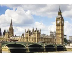 Fototapete Papier 97377 Big Ben blau weiß 7-tlg. 350 x 260 cm