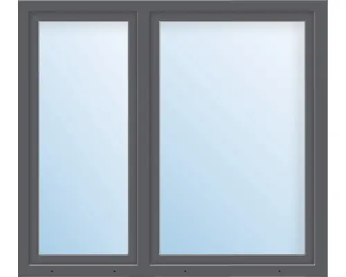 Kunststofffenster 2.Flg. ESG ARON Basic weiß/anthrazit 1450x1700 mm (1/3-2/3)