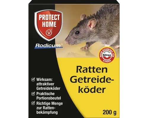 Rattenköder Getreideköder Protect Home Rodicum 200 g zur Verwendung in Köderboxen