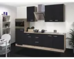 Hornbach Küchenblock Flex Well Santo 11196 Anthrazit/San Remo Eiche hell 270 cm inkl. Einbaugeräte