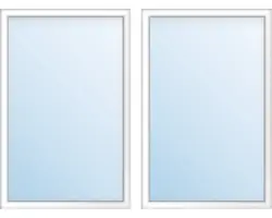 Kunststofffenster 2.Flg.mit Stulppfosten ARON Basic weiß 1100x1350 mm