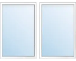 Kunststofffenster 2.Flg.mit Stulppfosten ESG ARON Basic weiß 1150x1550 mm
