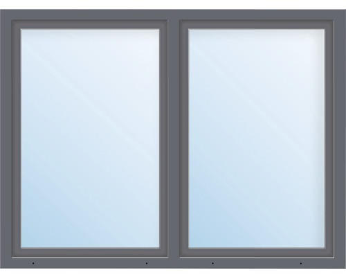 Kunststofffenster 2.Flg.mit Stulppfosten ARON Basic weiß/anthrazit 1250x1050 mm