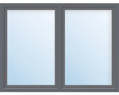 Kunststofffenster 2.Flg.mit Stulppfosten ARON Basic weiß/anthrazit 1300x1250 mm