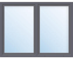 Kunststofffenster 2.Flg.mit Stulppfosten ESG ARON Basic weiß/anthrazit 1400x1400 mm