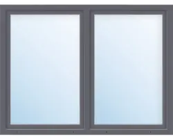 Kunststofffenster 2.Flg.mit Stulppfosten ARON Basic weiß/anthrazit 1450x1200 mm