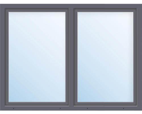 Kunststofffenster 2.Flg.mit Stulppfosten ARON Basic weiß/anthrazit 1400x550 mm