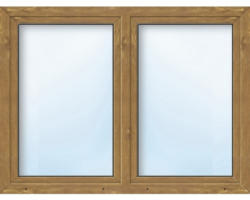 Kunststofffenster 2.Flg.mit Stulppfosten ARON Basic weiß/golden oak 1500x1200 mm