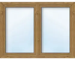 Kunststofffenster 2.Flg.mit Stulppfosten ARON Basic weiß/golden oak 1550x650 mm