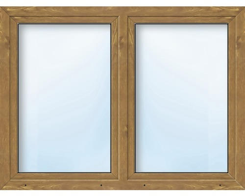 Kunststofffenster 2.Flg.mit Stulppfosten ARON Basic weiß/golden oak 1600x1450 mm