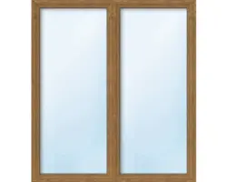 Balkontür 2.Flg.mit Stulppfosten ESG ARON Basic weiß/golden oak 1450x2100 mm