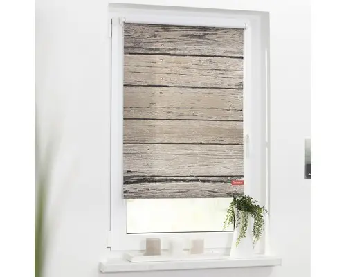 Klemmrollo Lichtblick ohne Bohren Bretter braun 60x150 cm inkl. Klemmträger