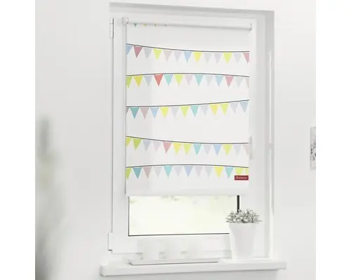 Klemmrollo Lichtblick ohne Bohren Wimpelkette 45x150 cm inkl. Klemmträger