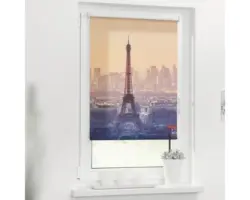Klemmrollo Lichtblick ohne Bohren Eiffelturm 100x150 cm inkl. Klemmträger