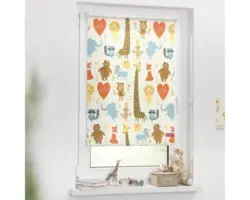 Klemmrollo Lichtblick ohne Bohren Thermo Cute Animals 60x150 cm inkl. Klemmträger