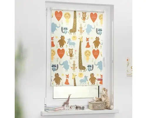 Klemmrollo Lichtblick ohne Bohren Thermo Cute Animals 60x150 cm inkl. Klemmträger