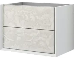 Waschbeckenunterschrank Baden Haus Bellagio 51x70x46 cm ohne Waschbecken grau/weiß