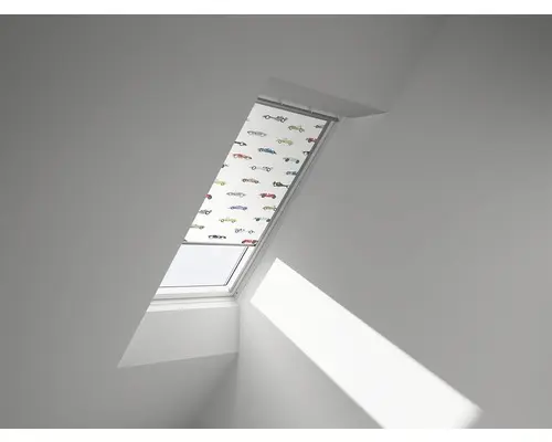 VELUX Verdunkelungsrollo Kids Rennautos manuell Rahmen aluminium DKL SK06 4654S
