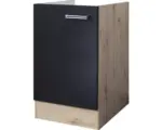 Hornbach Spülenunterschrank Flex Well Santo anthrazit/San Remo Eiche hell 50x82x57 cm mit Drehtür