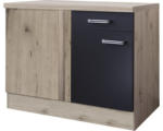 Hornbach Eckunterschrank Flex Well Santo anthrazit/San Remo Eiche hell 110x86x60 cm mit Drehtür