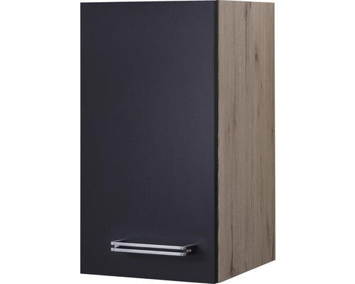 Hängeschrank Flex Well Santo anthrazit/San Remo Eiche hell 30x55x32 cm mit Drehtür