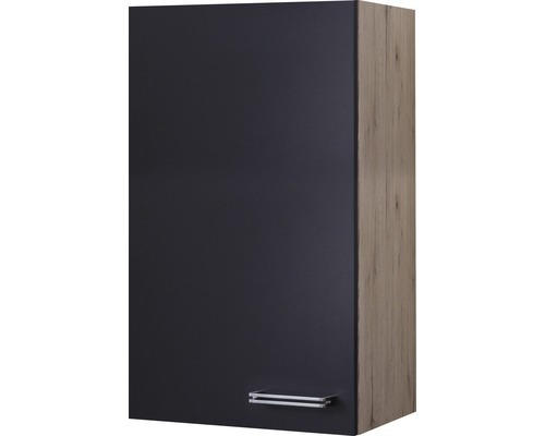 Hängeschrank Flex Well Santo anthrazit/San Remo Eiche hell 50x89x32 cm mit Drehtür