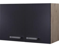 Hängeschrank Flex Well Santo anthrazit/San Remo Eiche hell 80x55x32 cm mit Drehtür