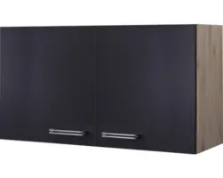 Hängeschrank Flex Well Santo anthrazit/San Remo Eiche hell 100x55x32 cm mit Drehtür