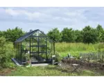 Hornbach Gewächshaus Halls Blockley 814 3 mm Sicherheitsglas mit Fundament 256 x 441 cm schwarz