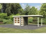 Hornbach Gartenhaus Karibu Naomi 3 inkl. Anbaudach 2,8 m 497x217 cm terragrau