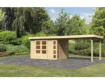 Hornbach Gartenhaus Karibu Naomi 4 inkl. Anbaudach 2,8 m 557x209 cm natur